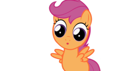 Size: 1280x720 | Tagged: safe, artist:swearn, scootaloo, pegasus, pony, g4, lesson zero, :o, female, filly, looking down, open mouth, simple background, solo, transparent background, vector