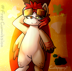 Size: 1100x1080 | Tagged: safe, artist:cutiepoppony, oc, oc only, pony, commission, solo, wings