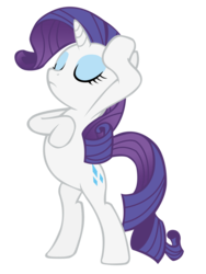 Size: 900x1200 | Tagged: safe, artist:lcpsycho, rarity, pony, unicorn, g4, the return of harmony, belly, bipedal, eyes closed, female, mare, raised hoof, simple background, solo, transparent background, vector