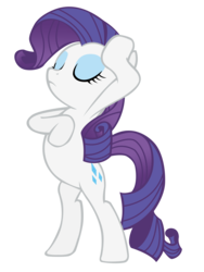 Size: 2400x3200 | Tagged: safe, artist:lcpsycho, rarity, earth pony, pony, unicorn, g4, the return of harmony, bipedal, earth pony rarity, eyes closed, female, high res, hornless unicorn, mare, missing horn, race swap, simple background, solo, transparent background, vector
