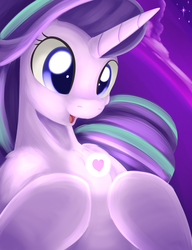 Size: 1056x1373 | Tagged: safe, artist:dusthiel, starlight glimmer, pony, unicorn, g4, cute, female, glimmerbetes, heart, magic, mare, solo