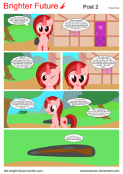 Size: 5656x8000 | Tagged: safe, artist:waveywaves, oc, oc only, oc:ruby rey, pony, comic:brighter future, absurd resolution, comic, gun, rifle, solo, weapon