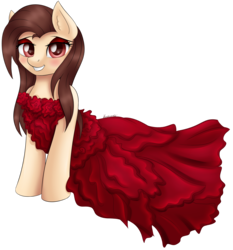 Size: 1890x2031 | Tagged: safe, artist:kruszyna25, oc, oc only, oc:solar blaze, pony, blushing, clothes, dress, female, looking at you, mare, red eyes, simple background, smiling, solo, transparent background