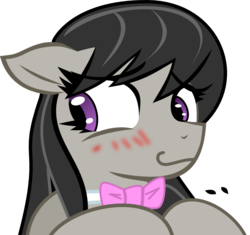 Size: 1000x941 | Tagged: safe, artist:haetran, artist:reiduran, octavia melody, earth pony, pony, g4, blushing, bust, cute, embarrassed, female, floppy ears, mare, portrait, reaction image, shy, simple background, solo, transparent background, vector