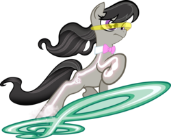 Size: 2000x1621 | Tagged: safe, artist:haetran, idw, octavia melody, earth pony, pony, g4, female, mare, science fiction, simple background, solo, surfing, transparent background, vector