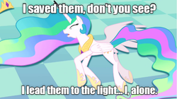 Size: 626x350 | Tagged: safe, edit, edited screencap, screencap, princess celestia, a canterlot wedding, g4, enderal, spoilers for another series, tealor arantheal, text