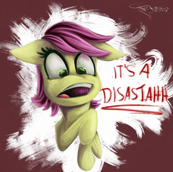 Size: 1500x1486 | Tagged: safe, artist:ferasor, roseluck, earth pony, pony, g4, dota 2, female, mare, open mouth, solo