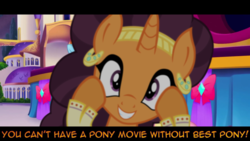 Size: 1366x768 | Tagged: safe, edit, screencap, saffron masala, g4, my little pony: the movie, looking at you