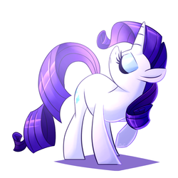 Size: 800x800 | Tagged: safe, artist:ogaraorcynder, rarity, pony, g4, eyes closed, female, nose in the air, raised hoof, simple background, solo, white background