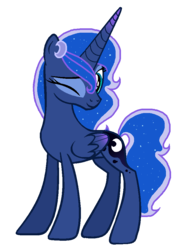 Size: 763x971 | Tagged: safe, artist:duyguusss, princess luna, pony, g4, base used, female, one eye closed, simple background, solo, transparent background, wink