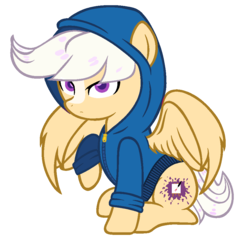 Size: 922x960 | Tagged: safe, artist:rainbowblazie, oc, oc only, oc:blank canvas, pegasus, pony, base used, clothes, hoodie, male, simple background, sitting, solo, stallion, transparent background