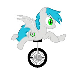 Size: 1000x1000 | Tagged: safe, oc, oc only, oc:sister note, bat pony, pony, animated, dat boi, gif, ponified, simple background, solo, transparent background, unicycle