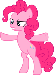 Size: 5959x8000 | Tagged: safe, artist:xboomdiersx, pinkie pie, earth pony, pony, g4, the cutie map, absurd resolution, belly, bipedal, female, mare, raised hoof, simple background, solo, standing, standing up, transparent background, underhoof, vector