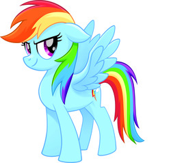 Size: 6309x6000 | Tagged: safe, rainbow dash, pegasus, pony, g4, my little pony: the movie, absurd resolution, cmyk, female, floppy ears, hooves, mare, simple background, smiling, solo, spread wings, vector, white background, wings
