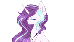 Size: 2560x1440 | Tagged: safe, artist:despotshy, oc, oc only, oc:magical brownie, pony, unicorn, bust, eyes closed, female, mare, portrait, simple background, solo, transparent background