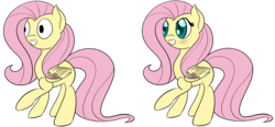Size: 6700x3100 | Tagged: safe, artist:datapony, fluttershy, pegasus, pony, g4, absurd resolution, blushing, colored pupils, dilated pupils, female, mare, no pupils, raised hoof, simple background, smiling, solo, transparent background