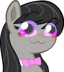 Size: 525x590 | Tagged: safe, artist:haetran, artist:reiduran, edit, octavia melody, earth pony, pony, g4, :3, blushing, bust, female, mare, portrait, reaction image, simple background, solo, vector, wingding eyes