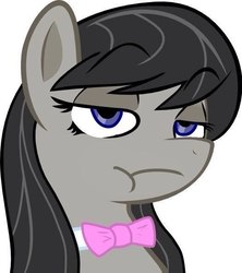 Size: 525x590 | Tagged: safe, artist:haetran, artist:reiduran, edit, octavia melody, earth pony, pony, g4, bored, bust, female, mare, portrait, reaction image, simple background, solo, vector