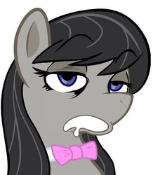 Size: 536x615 | Tagged: safe, artist:haetran, artist:reiduran, edit, octavia melody, earth pony, pony, g4, bust, drool, female, hungry, mare, open mouth, portrait, reaction image, simple background, solo, vector