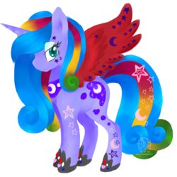 Size: 2500x2500 | Tagged: safe, artist:emypony, oc, oc only, oc:lunar revel, alicorn, pony, alicorn oc, colored wings, female, high res, mare, multicolored wings, simple background, solo, transparent background