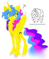 Size: 671x799 | Tagged: safe, artist:emypony, oc, oc only, oc:instrumentall, alicorn, pony, alicorn oc, color porn, eyestrain warning, female, mare, ms paint, needs more saturation, simple background, solo