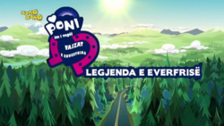 Size: 1024x576 | Tagged: safe, screencap, equestria girls, g4, my little pony equestria girls: legend of everfree, official, albanian, bang bang, cloud, dubbing, logo, my little pony logo, road, sun, tree