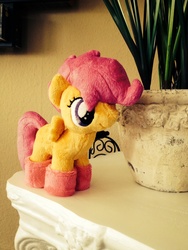 Size: 1536x2048 | Tagged: safe, artist:swearn, scootaloo, pony, g4, clothes, irl, photo, plushie, socks, solo