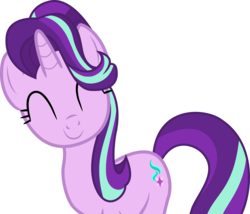 Size: 7578x6496 | Tagged: safe, artist:paganmuffin, starlight glimmer, pony, unicorn, g4, triple threat, absurd resolution, cute, eyes closed, female, glimmerbetes, mare, simple background, smiling, solo, transparent background, vector