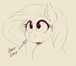 Size: 744x646 | Tagged: dead source, safe, artist:sirmasterdufel, fluttershy, pegasus, pony, g4, bust, cute, female, mare, monochrome, shyabetes, smiling, solo