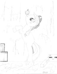 Size: 2550x3300 | Tagged: safe, artist:sms00, applejack, pony, zombie, g4, chest, crossover, high res, minecraft, traditional art