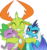 Size: 5368x5764 | Tagged: safe, artist:punzil504, princess ember, spike, thorax, changedling, changeling, dragon, g4, season 7, triple threat, absurd resolution, cute, dragoness, emberbetes, female, hug, king thorax, simple background, smiling, spikabetes, thorabetes, transparent background, vector, wingless spike