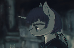 Size: 4000x2600 | Tagged: safe, artist:plotcore, rarity, pony, g4, alternate hairstyle, cyberpunk, female, ghost in the shell, motoko kusanagi, newbie artist training grounds, solo