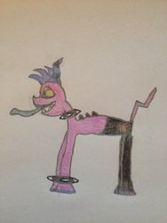 Size: 1600x2133 | Tagged: safe, artist:freak-frank, pony, ponified, solo, sonic the hedgehog (series), traditional art, zazz