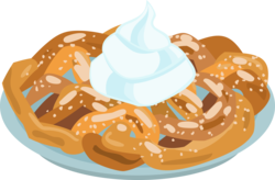 Size: 6234x4096 | Tagged: safe, artist:parclytaxel, all bottled up, g4, .svg available, absurd resolution, best friends until the end of time, cake, food, funnel cake, no pony, simple background, transparent background, vector