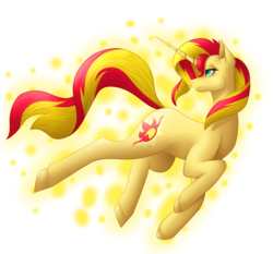 Size: 3393x3161 | Tagged: safe, artist:wixi2000, sunset shimmer, pony, unicorn, g4, female, high res, profile, smiling, solo