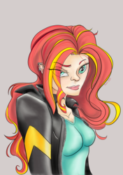 Size: 3200x4550 | Tagged: safe, artist:firimil, sunset shimmer, human, g4, human coloration, humanized, simple background