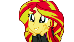 Size: 1280x720 | Tagged: safe, sunset shimmer, equestria girls, g4, my little pony equestria girls: summertime shorts, pet project, cute, female, shimmerbetes, simple background, solo, transparent background, vector