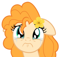 Size: 5316x5000 | Tagged: safe, artist:sollace, pear butter, earth pony, pony, g4, the perfect pear, .svg available, absurd resolution, crying, cute, female, floppy ears, pearabetes, sad, sadorable, show accurate, simple background, solo, transparent background, vector