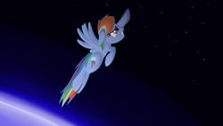 Size: 1280x720 | Tagged: safe, artist:heartlyrosalie, rainbow dash, pony, g4, atg 2017, female, flying, newbie artist training grounds, solo, space