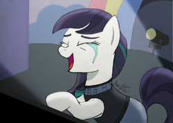 Size: 1024x731 | Tagged: safe, artist:a-bright-idea, coloratura, earth pony, pony, g4, atg 2017, crying, eyes closed, female, mare, musical instrument, newbie artist training grounds, piano, scene interpretation, solo, tears of joy, the magic inside