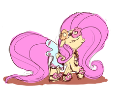 Size: 3507x2480 | Tagged: safe, artist:aemuhn, fluttershy, pony, g4, rainbow falls, atg 2017, clothes, cute, dress, eyes closed, female, floppy ears, flower, flower in hair, high res, newbie artist training grounds, profile, shyabetes, simple background, solo, white background