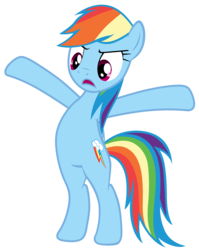 Size: 7000x8800 | Tagged: safe, artist:tardifice, rainbow dash, pegasus, pony, tanks for the memories, absurd resolution, bipedal, female, hooves in air, mare, simple background, solo, standing, standing up, transparent background, vector