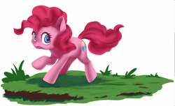Size: 1482x902 | Tagged: safe, artist:egn, pinkie pie, earth pony, pony, g4, atg 2017, equestria daily exclusive, female, newbie artist training grounds, running, simple background, solo, white background