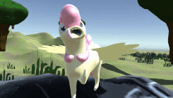 Size: 800x450 | Tagged: safe, artist:mlpfimguy, fluttershy, pony, g4, 3d, abomination, anatomically incorrect, animated, female, gif, majestic as fuck, not salmon, solo, talking, wat, wings