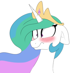 Size: 2000x2027 | Tagged: safe, artist:pastel-pony-princess, artist:victoreach, princess celestia, alicorn, pony, g4, blushing, explicit source, female, high res, mare, scrunchy face, shocked, simple background, solo, transparent background