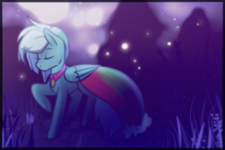 Size: 3000x2000 | Tagged: safe, artist:insane_nicky, fleetfoot, firefly (insect), pony, g4, alternate hairstyle, clothes, commission, commissioner:fleetfoot, dress, gala dress, high res, implied rainbow dash, moon, night