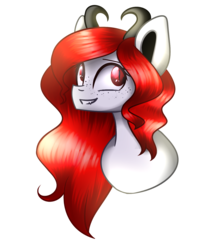 Size: 1201x1440 | Tagged: safe, artist:despotshy, oc, oc only, oc:scarlet rose, dracony, hybrid, bust, female, horns, portrait, simple background, solo, transparent background