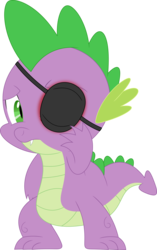 Size: 2238x3570 | Tagged: safe, artist:porygon2z, spike, dragon, g4, eyepatch, high res, male, simple background, solo, transparent background, vector