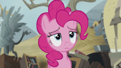 Size: 800x450 | Tagged: safe, edit, edited screencap, screencap, pinkie pie, earth pony, pony, ponies the anthology vi, g4, the lost treasure of griffonstone, animated, blue screen of death, derp, error, female, funny, gif, solo
