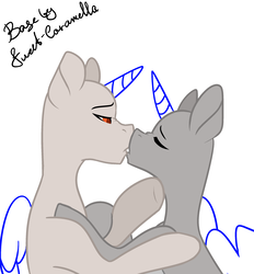 Size: 2529x2729 | Tagged: dead source, safe, artist:sweet-caramella, oc, oc only, alicorn, pony, alicorn oc, base, duo, high res, kissing, oc x oc, shipping